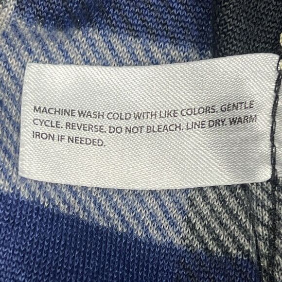 VTG Open Trails Shacket Men XL Blue Plaid Flannel Shirt‎ Jacket Long Sleeve Work - Picture 12 of 14